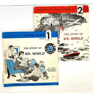 1962 Talking Globe Story of Mr World Narrated by Lowell Thomas Jr Record 33 1/3